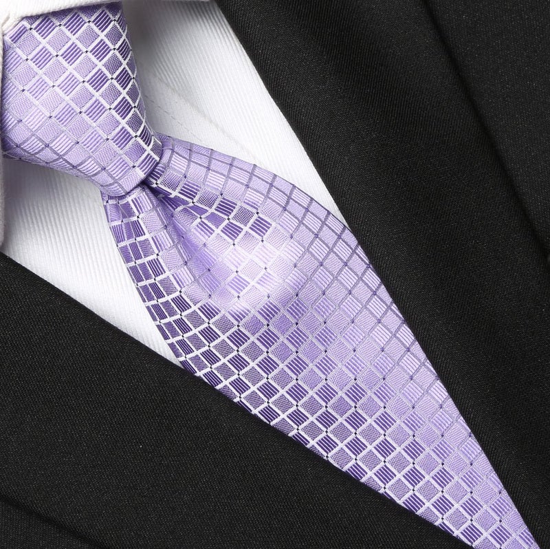 KissTies Purple Tie Lilac Lavender Necktie Wedding Party Ties For Men - Image 2